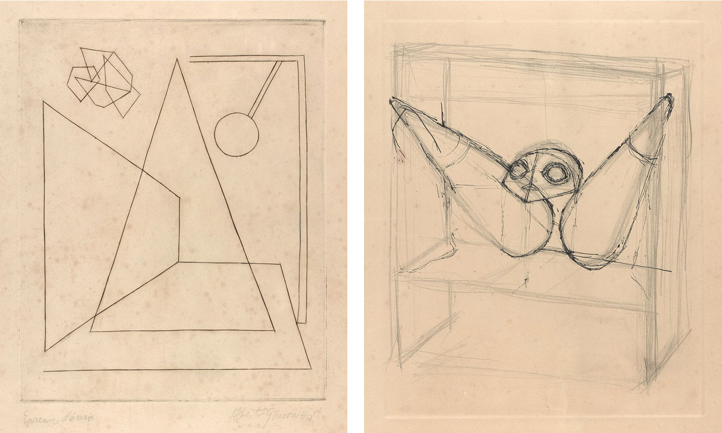 Composition II, 1934&ndash;1935 (verso: Projet pour une sculpture)