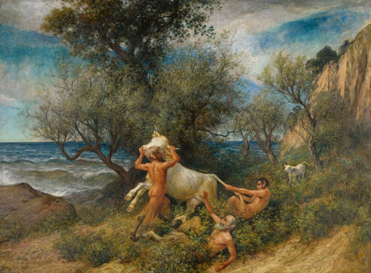 Rudolf Koller - Drei Faune mit Kuh und Kalb, 1900, 1900